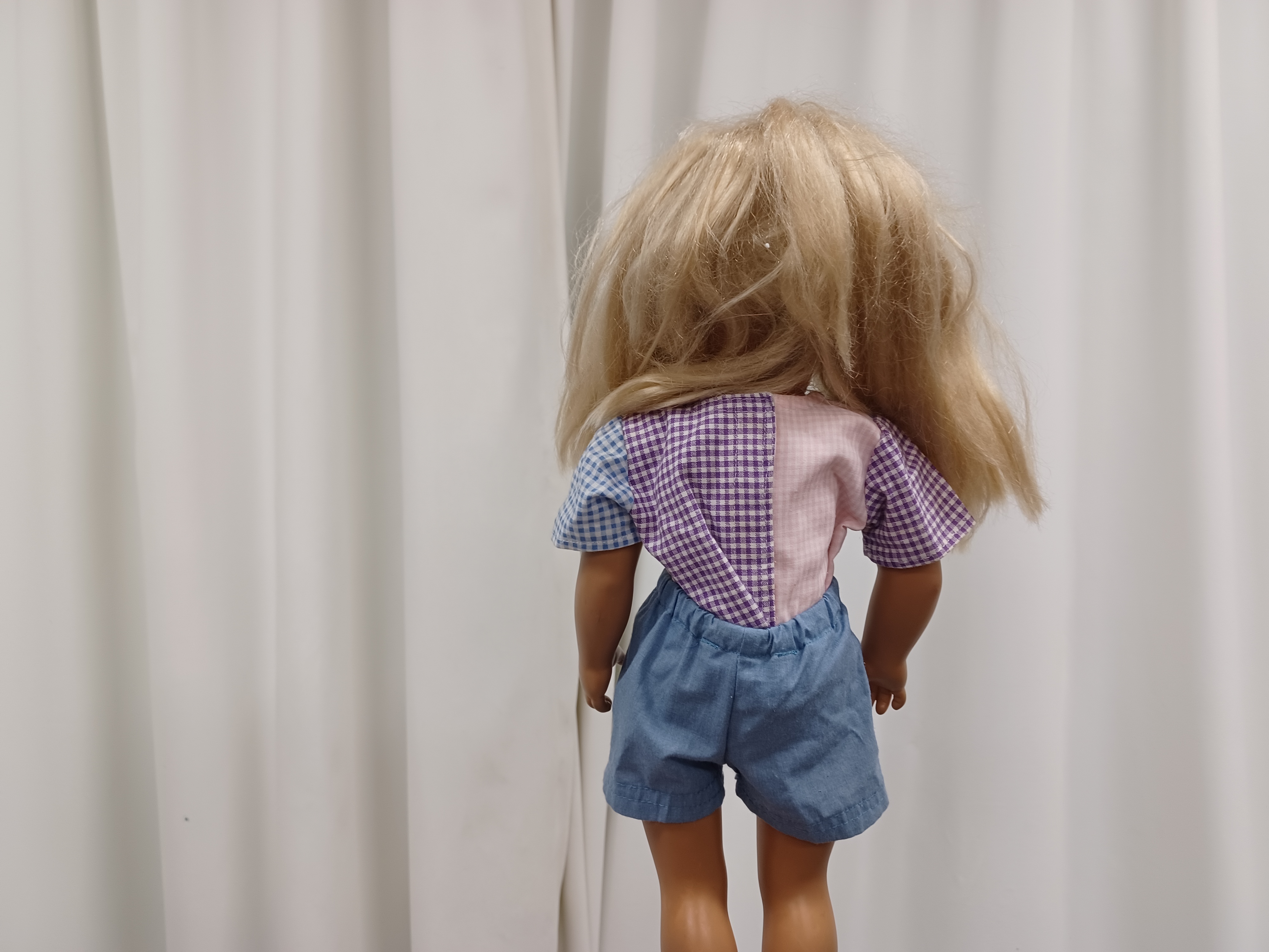 Gingham Colorblock Blouse - Doll